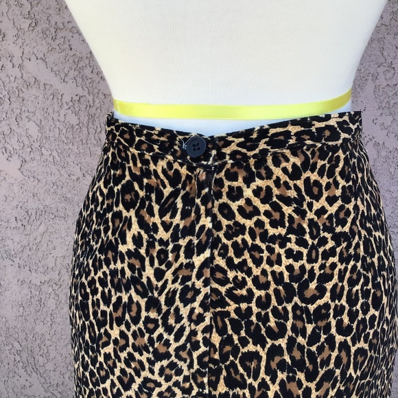 Vintage Newport Easy Style Leopard High Waist Pencil Skirt Size 14 Animal Print - Picture 6 of 7